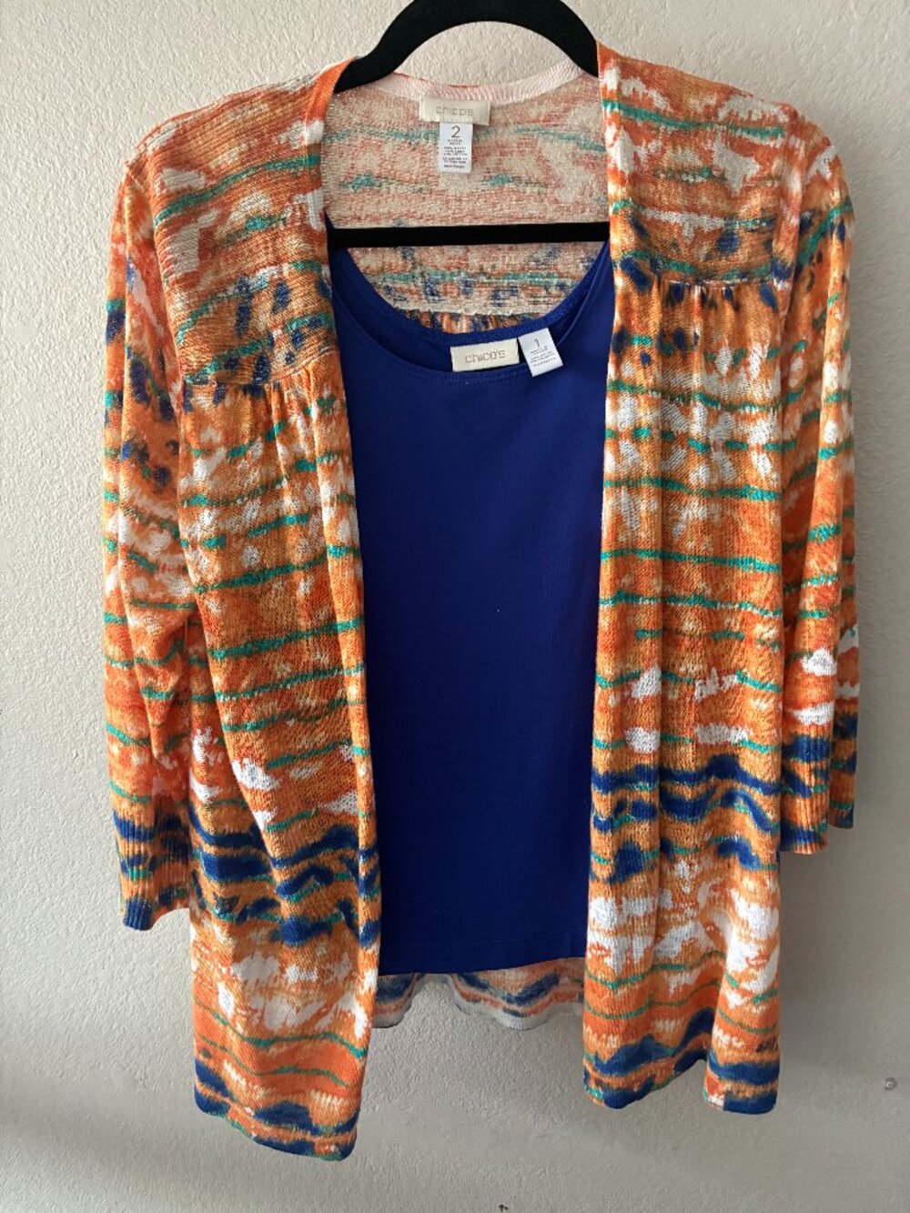 Chico's multi-color sweater and matching tank top